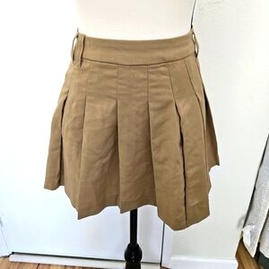 Tan Pleated Women's Skirt
